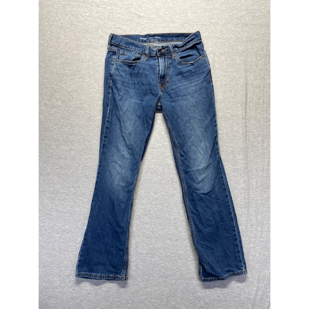 Old Navy Built In Flex Bootcut Jeans Mens 30x30 (Fits 32x28) Blue Denim Cotton